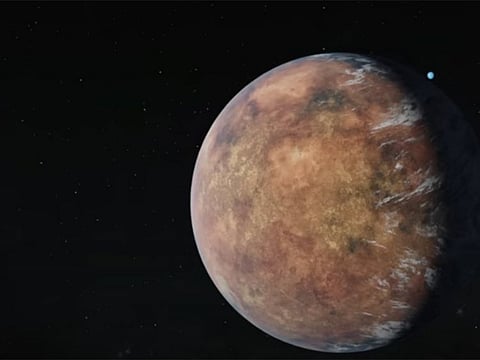 A screengrab from the NASA video illustrating the newly discovered Earth-sized planet.