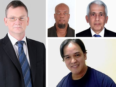 (left) Andre, (top centre) Andre, (top right) Ganapathy, (bottom right) William