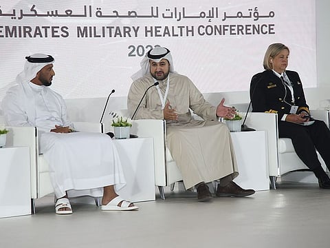 Top officials at the first-ever Emirates Military Health Conference in Abu Dhabi.