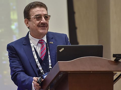 Prof. Muthanna G. Abdul Razzaq, President and CEO, American University in the Emirates, addressing the Global Education Conclave 2023 in Dubai on Thursday.