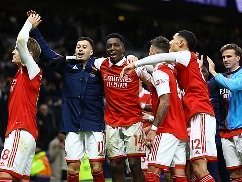 Top of the table... Arsenal will be feeling confident ahead of their clash against Manchester United in the Premier League.