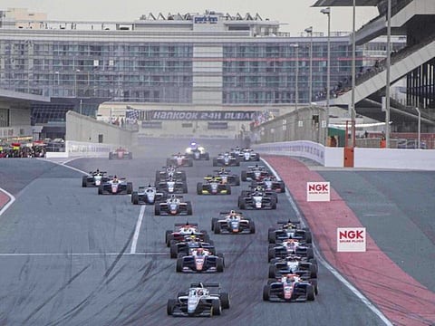 Action from the inaugural round of the Formula Middle East Championship held at the Dubai Autodrome.