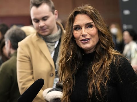 Brooke Shields, the subject of the documentary film "Pretty Baby: Brooke Shields," is interviewed at the premiere of the film at the 2023 Sundance Film Festival, Friday, Jan. 20, 2023, in Park City, Utah.