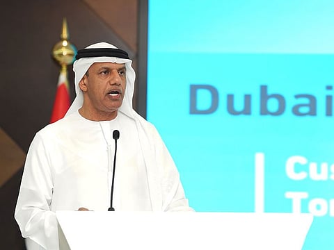 Ahmed Mahboob Musabih, Director-General of Dubai Customs, CEO of Ports, Customs and Free Zone Corporation, addressing the gathering