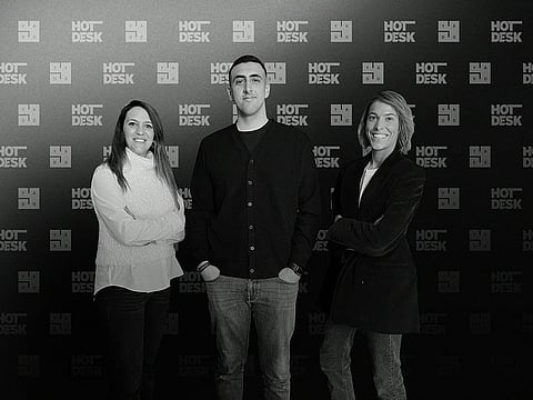 Anna Albareda and Cristina Santa of Yado with Mohamed Khaled of Hotdesk.