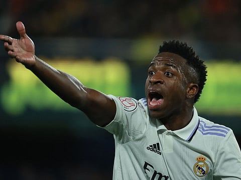 Real Madrid's Vinicius Junior gestures during the Spain's Copa del Rey. The Brazilian forward has been the focal point for his opponents.