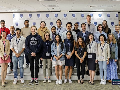 Students delegation from Germany during their visit to the Mohammed bin Rashid School of Government (MBRSG) in Dubai.