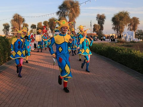Performers are roaming across the festival grounds from 5pm to 10pm at Kshisha Park till the end of the month