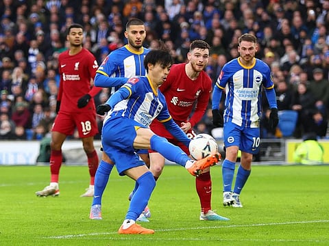 Brighton & Hove Albion's Kaoru Mitoma scored the winner against Liverpool in the FA Cup fourth round.