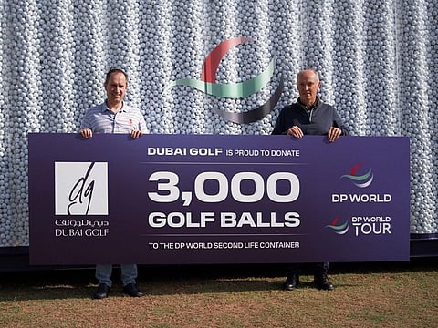 Danny van Otterdijk and Chris May with the cheque donation in front of the DP World Second Life Container