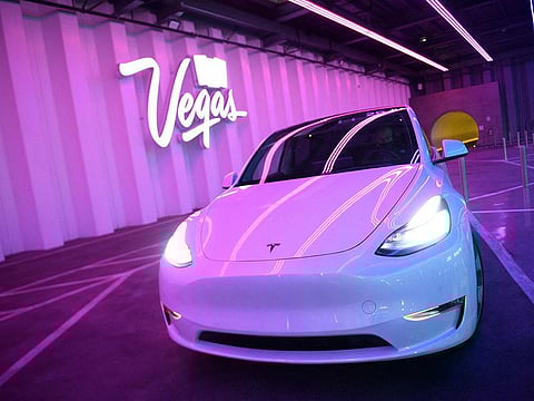 A Tesla Inc. electric vehicle