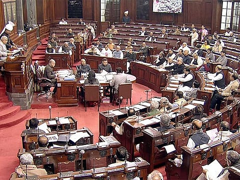 Proceedings of Rajya Sabha underway during the Budget Session of Parliament, in New Delhi on Thursday, February 2, 2023.