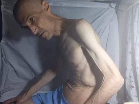 Imprisoned Iranian activist Farhad Meysami, who is reported to have gone on a hunger strike, is seen at Rajai Shahr prison in Karaj, Iran, in this social media image released on February 2, 2023.