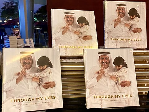 Sheikha Latifa bint Hamdan’s book displayed at the Emirates LitFest. It delves into the private life of her late father Sheikh Hamdan bin Rashid Al Maktoum with several personal accounts and unseen photos.