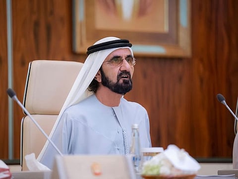 His Highness Sheikh Mohammed bin Rashid Al Maktoum, Vice President and Prime Minister of the UAE and Ruler of Dubai, chairs the Cabinet meeting