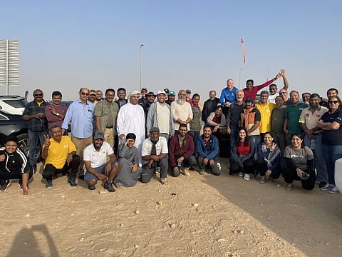 Gulf News Overnighter Fun Drive route director John Spiller with the team of marshals ahead of a recce drive on February 4
