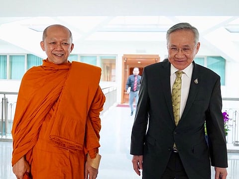 Thailand’s spiritual leader and chief monk Arayawangso with Don Pramudwinai, Deputy Prime Minister and Minister for Foreign Affairs of Thailand, during their recent meeting.