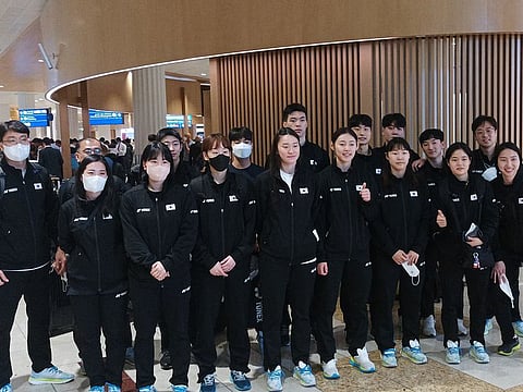 South Korea, who arrived on Saturday, have started their training at the Dubai Exhibition Centre.