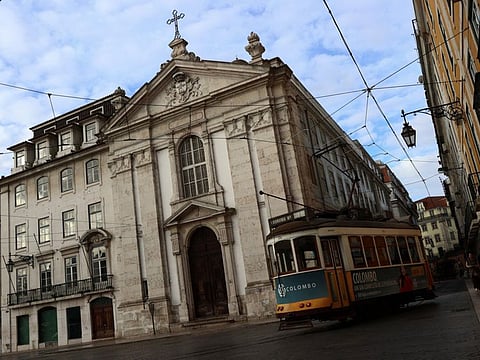 A church is seen on the day Portugal's commission investigating allegations of historical child sexual abuse by members of the Portuguese Catholic church will unveil its report, in Lisbon, Portugal, February 13, 2023.