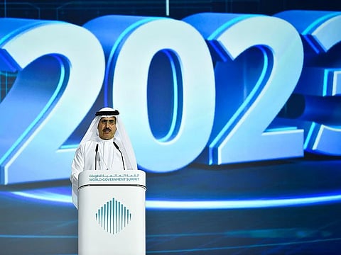 Saeed Mohammed Al Tayer addressing the World Government Summit in Dubai on Tuesday.