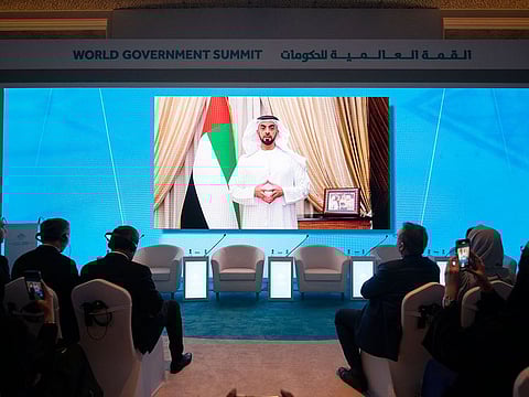 Sheikh Saif gave a recorded speech during the World Government Summit (WGS) 2023