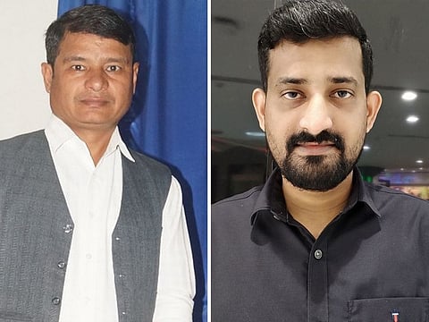 Gyan (left) and Sameer are among the three winners who each won Dh100,000