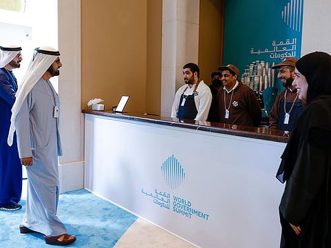 His Highness Sheikh Mohammed bin Rashid Al Maktoum, Vice President, Prime Minister and Ruler of Dubai, stopped by Bee Café at the World Government Summit 2023.