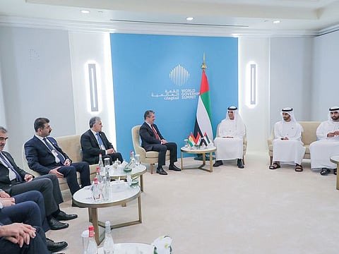 During the meeting, Sheikh Saud discussed the UAE's cooperation with the VIP guests' countries at various levels.
