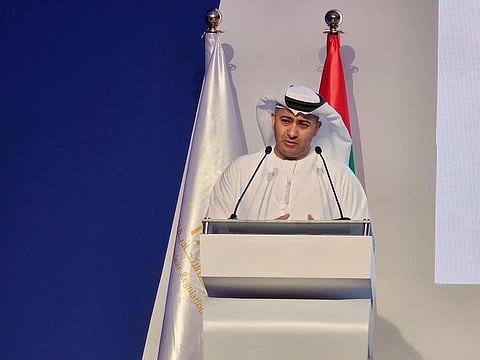 Hamed Ali Al Kaabi announcing the launch of Professional Day for Nuclear and Radiation Safety Workers in Abu Dhabi.