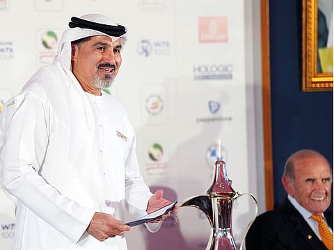 Tournament Director Salah Tahlak and Colm McLoughlin, Executive Vice-Chairman and CEO DDF, at the tennis championships draw ceremony.