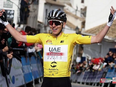 UAE Team Emirates rider Tadej Pogacar.