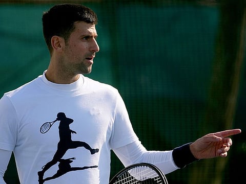 Serbian tennis player Novak Djokovic during his open practise session in Belgrade, Serbia.