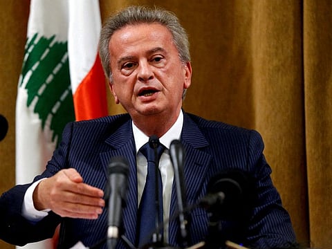 Lebanon's Central Bank Governor Riad Salameh speaks during a news conference at Central Bank in Beirut in this November 11, 2019 file photo.
