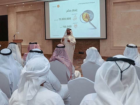 Officials during a press conference announcing details of the Ramadan aid campaign in Sharjah