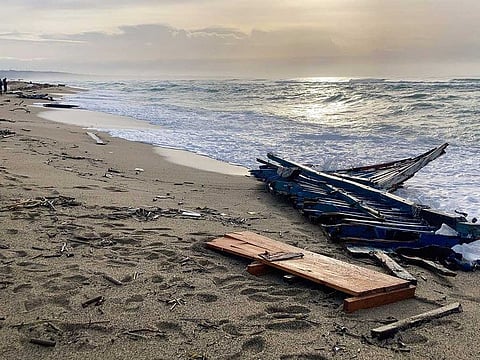 The vessel, travelling in the direction of Italy, had capsized this morning about 110 miles north-west of Benghazi.