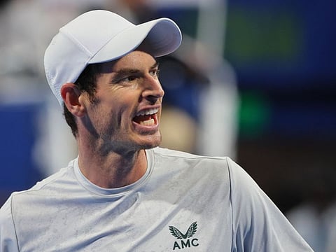 Andy Murray reacts during the Qatar Open final in Doha on Sunday. The British ace has pulled out due to injury.