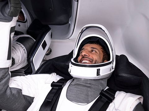 Sultan Al Neyadi inside the spacecraft before the scheduled launch on Monday