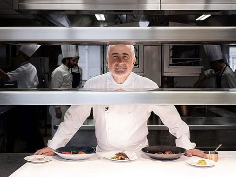 French chef Guy Savoy in his restaurant in Paris.