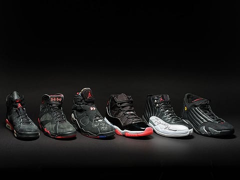 Michael Jordan- the legend. Six Air Jordan shoes worn by him during 'Championship clinching' NBA games are up for a private sale.