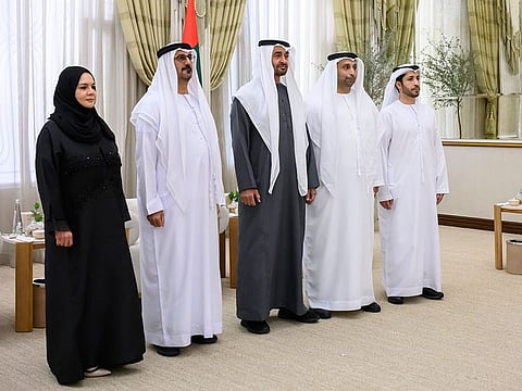 UAE ambassadors-designate Hussein Ibrahim Mohammed Ibrahim Al Hammadi to the People's Republic of China, Mohammed Saeed Salem Al Neyadi to the Republic of Chile, and Dr. Naryman Mohammed Shariff Abdullah Al Mu’alla to Armenia, and Hazza Ahmed Khamis Sultan Al Kaabi to Cuba, took the oath of office.