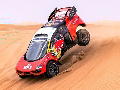 Sebastien Loeb & Fabian Lurquin, Bahrain Raid Xtreme Prodrive Hunter during the Abu Dhabi Desert Challenge.