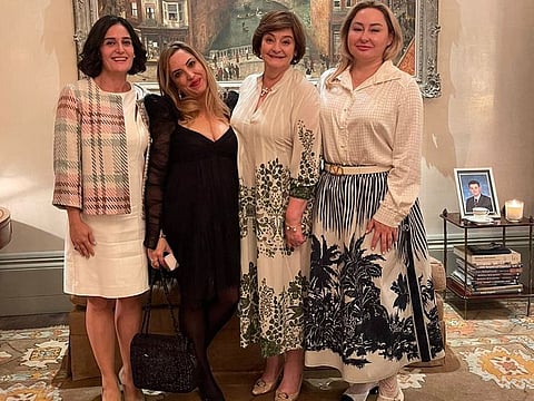 lgin Ozdemir Yazgan, CBFW Alumna, Pembe Al Mazrouei, Middle East Chair of CBFW, Cherie Blair CBE, KC, Founder Cherie Blair Foundation for Women, and Katerina Pawlowska- Hanafin, COO and Co-Founder, Huriya Private & CBFW Mentor