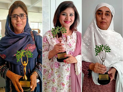 From left: Humera Iqbal, Irum Fatima and Mehreen Raza set good examples in agriculture, gender equality and women empowerment.