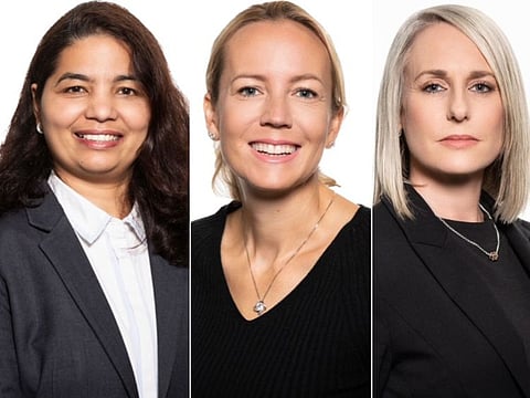 Asha Pawar, Aline Pate and Claire Hughes Munro.