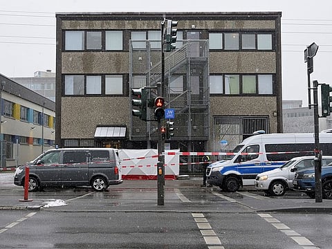 A general view shows a Jehovah's Witness church where eight people have been killed and many seriously injured in a deadly shooting, in the northern German city of Hamburg, Germany, March 10, 2023.