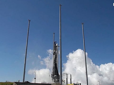 Relativity Space shows the company's Terran 1 rocket on the launch pad in Cape Canaveral, Florida after a countdown hold.