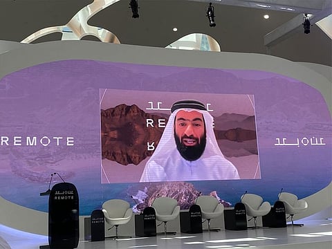 Abdulla bin Zayed Al Falasi, Director-General, Dubai Government Human Resources Department, announces the launch of the initiative that allows Dubai government employees to work remotely from libraries at the ‘Remote’ forum in Dubai on Wednesday