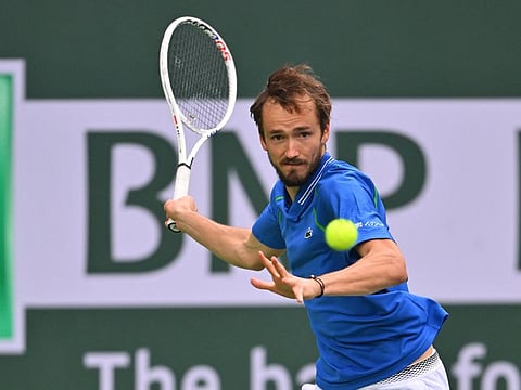 Daniil Medvedev defeated Alexander Zverev in the fourth round of the BNP Paribas Open at the Indian Wells Tennis Garden.