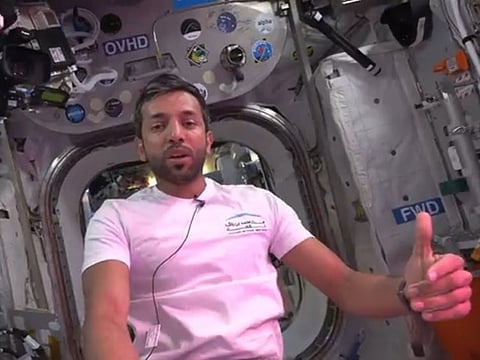 Still from Al Neyadi's latest video from ISS tweeted by him on Wednesday