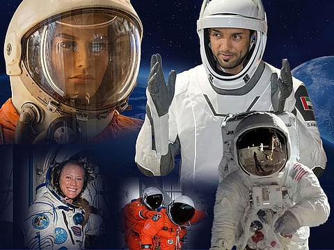 From the days of the first humans in space, Yuri Gagarin and John Glenn, spacesuits have undergone dramatic changes. The ponderous bulky space wardrobes have become light and sleek with the Starman suits of SpaceX, worn by the UAE’s Sultan Al Neyadi (top right).